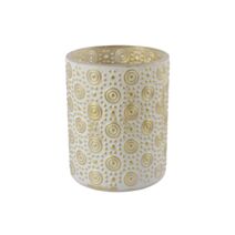 Porte-bougie Hailey L Ø10xH.12,5cm crème/doré - DECOSTARS