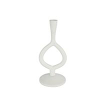 Porte-bougie Levie goutte Ø12xH.27cm blanc - DECOSTARS