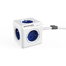 Bloc multiprises + ports USB avec support bleu - POWERCUBE