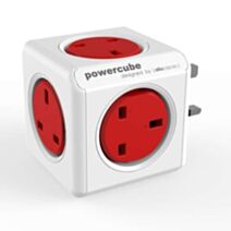 Bloc multiprises + ports USB avec support de fixation rouge - POWERCUBE