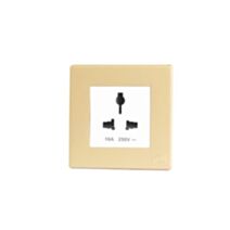 Prise de courant multistandard 16A blanc avec plaque champagne avant - MK HONEYWELL