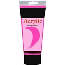 Peinture acrylique tube 200 mL fluo rose - FEVICRYL