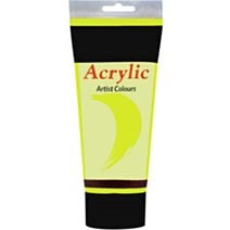 Peinture acrylique tube 200 mL fluo jaune - FEVICRYL