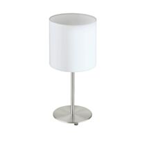 Lampe à poser Pasteri nickel mat blanc E27 1 x 60W- EGLO