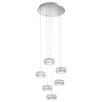 Suspension Corliano acier chrome 6 x 5W led 2700lm 4000k - EGLO
