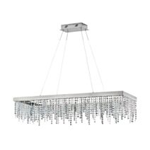 Suspension Antelao acier chrome cristal clair 1150 x 320 x 1500 mm LED incl. 4000k Dimmable - EGLO