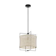 Suspension Bridekirk D40 x H110 cm E27x1 nature/noir - EGLO
