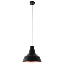 Suspension Somerton en acier noir cuivre ø 350 mm E27 1 x 60W - EGLO