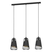 Suspension Austell Ø36 cm E27x3 60 W acier noir/doré - EGLO