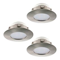 Encastrable Pineda Ø78mm plastique nickel led 6Wx3 - EGLO