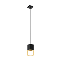 Suspension Montebaldo H.110cm Acier Noir/Doré Gu10 - EGLO