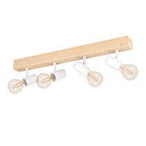 Spot Townshend X 4 bois acier 63x5cm blanc - EGLO