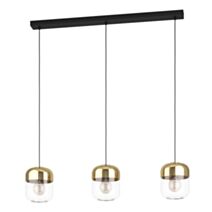 Suspension Maryvilla x3 verre vaporisé noir 87x17x110cm - EGLO