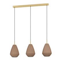 Suspension Caprarola 90 x 20 cm 3 x E27 40W verre blanc - EGLO