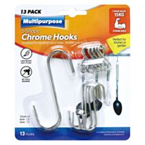 Lot de 13 crochets chromé en forme de S - UBL