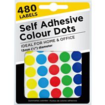 Lot pastilles autocollantes 13mm 480 pièces couleurs - UNCLE BILLS