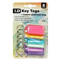 Lot de 6 porte-clés étiquette colorés - UBL