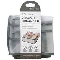 Organisateur de tiroir 6 compartiments 32x32x12cm gris - UNCLE BILLS