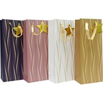 Sac cadeau pour bouteille Tourbillon 36x14x8cm 4 couleurs assorties - UNCLE BILLS