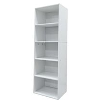 Bibliothèque 5 niveaux 132 x 29 x 42 cm blanc - UBL