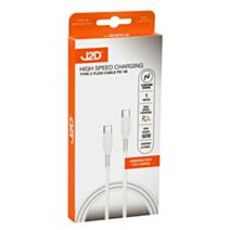 Câble flexible Type C J2D PD 1m blanc - UNCLE BILLS
