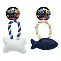 Jouet corde en peluche pour chiot 17cm 2 modèles assortis - UNCLE BILLS