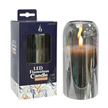 Bougie led dans support en verre 7.5 x 15 cm - UBL