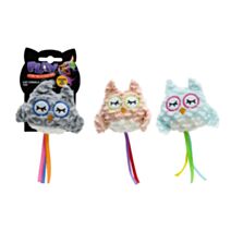 Chouette froissée avec ruban pour chat 10cm 3 modèles assortis - UNCLE BILLS