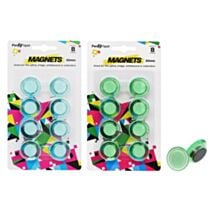 Aimants blister Ø30mm lot de 8 bleu/vert - UNCLE BILLS