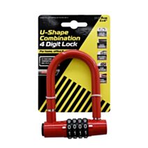 Cadenas combinaison en U à 4 chiffres 5x8cm rouge - UNCLE BILLS