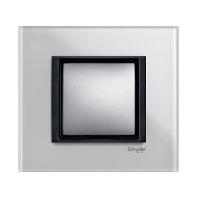 plaque de finition verre blanc simple unica class         - SCHNEIDER ELECTRIC