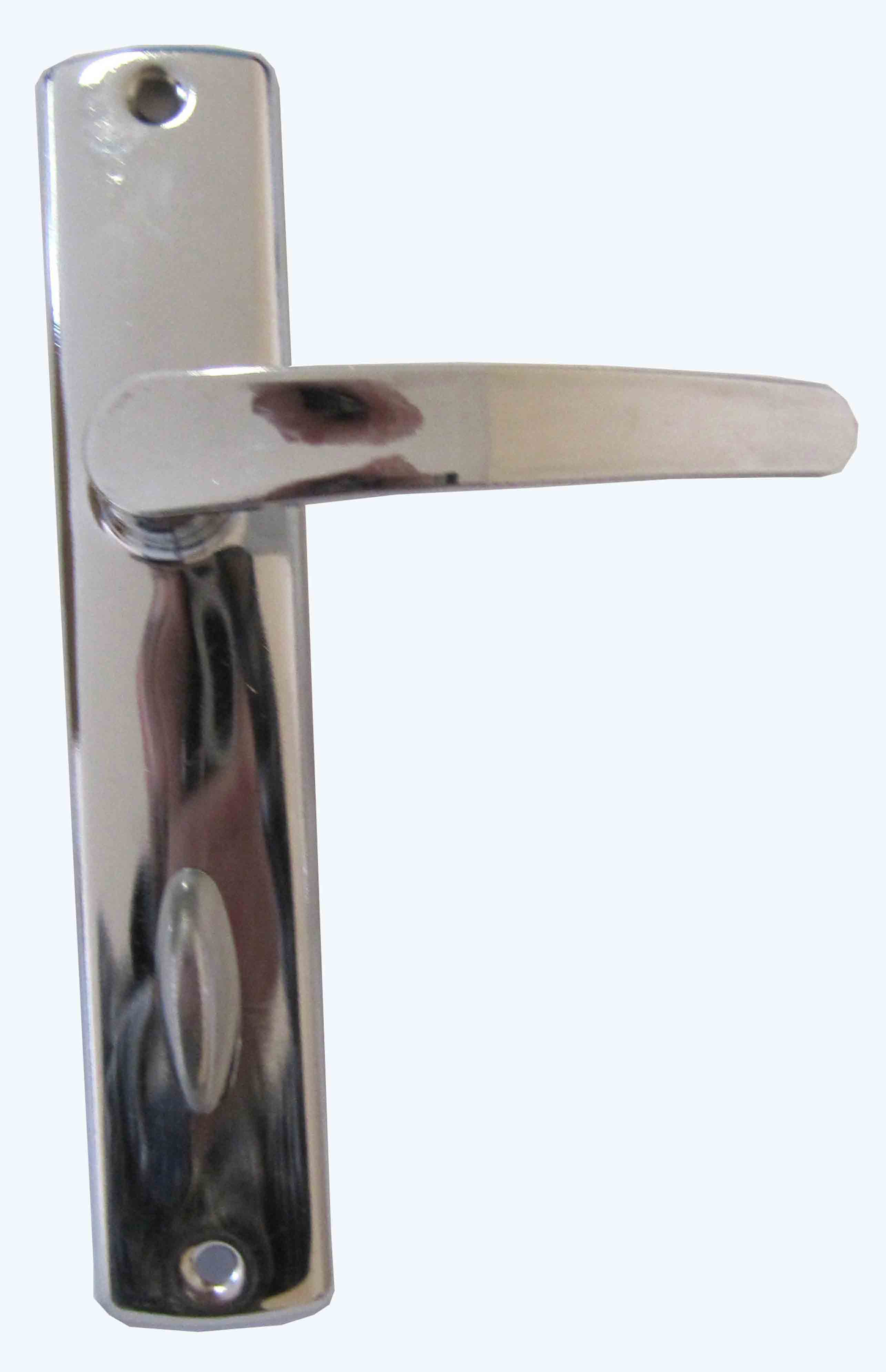 Poignée de porte à verrou petit chromé entraxe 165mm - 1ER