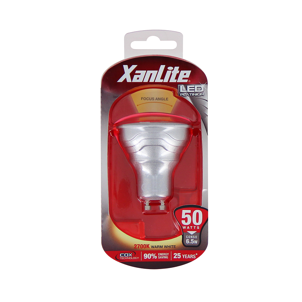 Ampoule led SMD transparent GU10 345lm 90° 4W blanc chaud - XANLITE