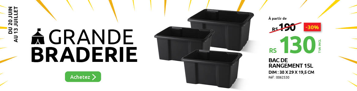 promotions sur les bacs noir de la marque sundis pour la grande braderie