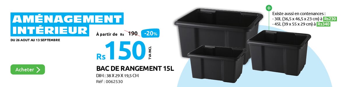 promotion amenagement interieur le bac de rangement sundis est en promotion a 150 roupies