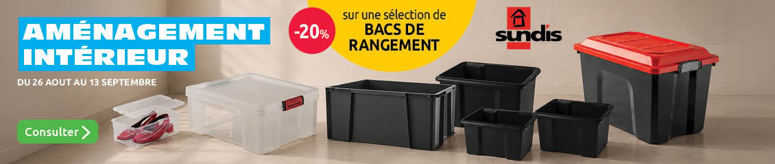 retrouvez toutes les promotions sur les bacs de rangement sundis jusqu a moins 20 pourcent de remise